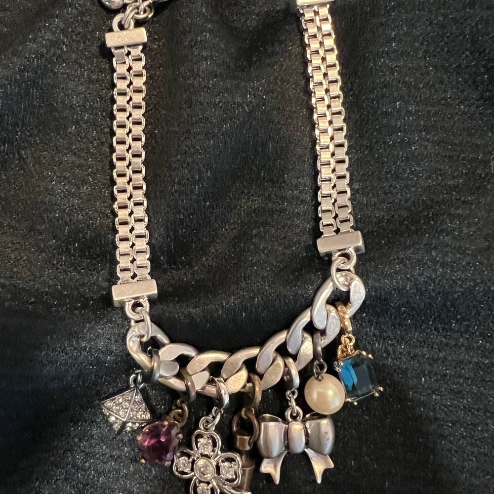 Juicy couture, dainty silver charm bracelet.